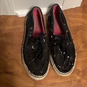 Black Sparkle Loafers